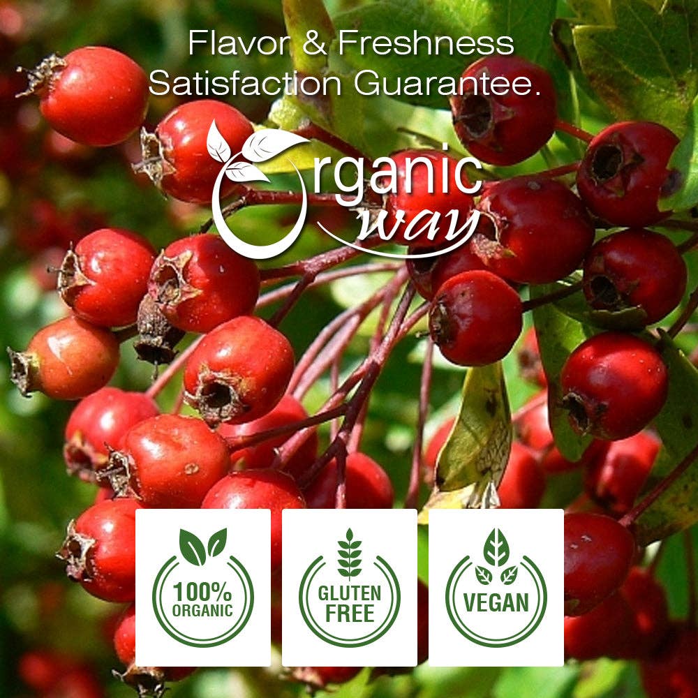 Hawthorn Berries Fruit Whole (Crataegus monogyna) - European Wild-Harvest | Kosher Certified | Vegan, Non GMO & Gluten Free | USDA Certified | Origin - Albania
