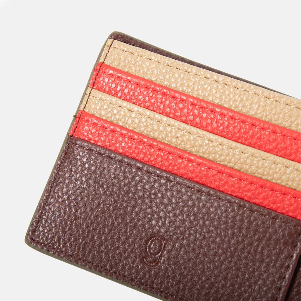 Navy/Khaki Stripe Billfold Wallet