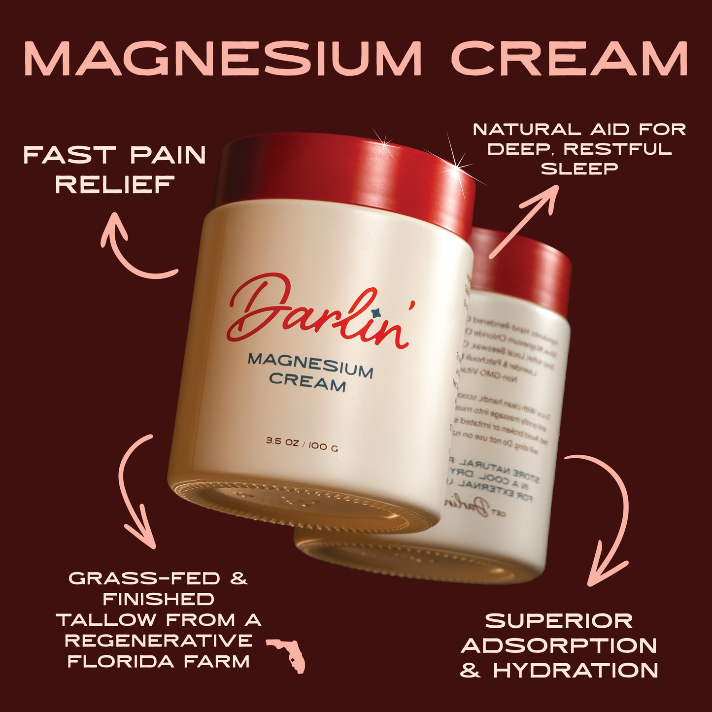 Magnesium Cream Tallow for Sleep, Sore Muscles + Balance