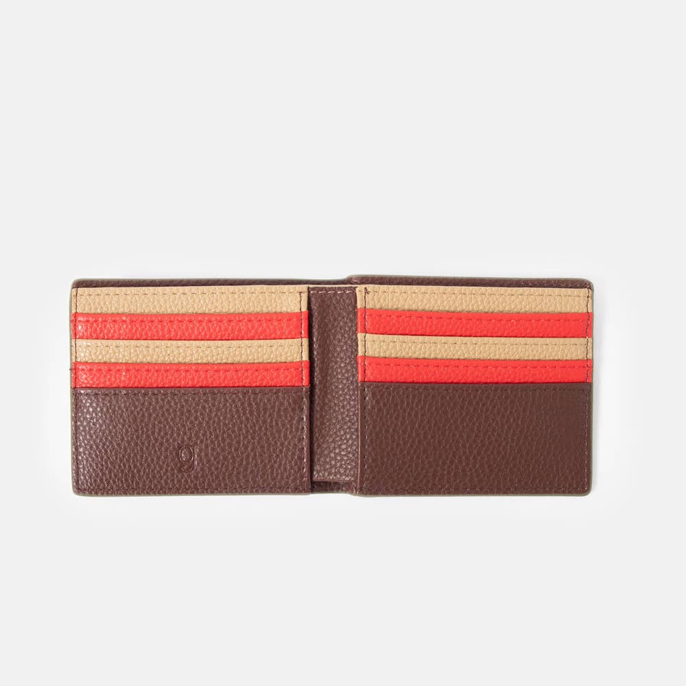 Navy/Khaki Stripe Billfold Wallet