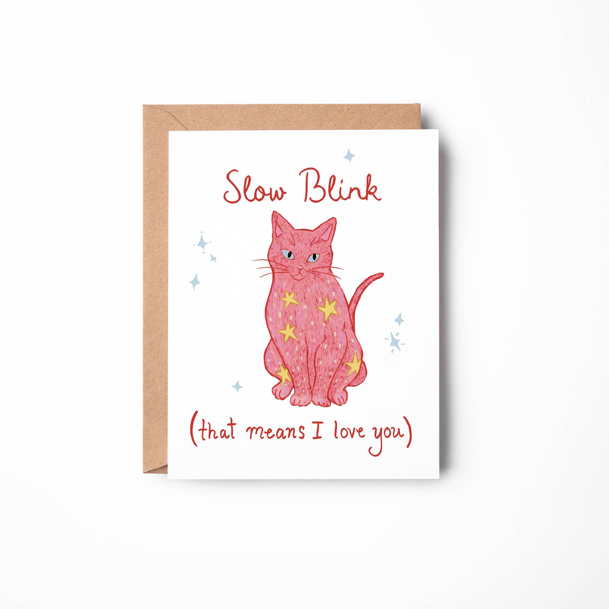 Slow Blink Cat Card