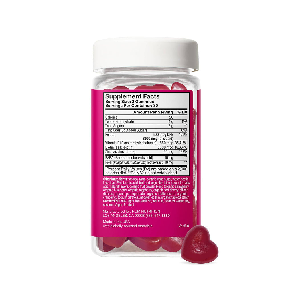 Hair Strong Gummies for Growth with Biotin, FO-TI, & PABA