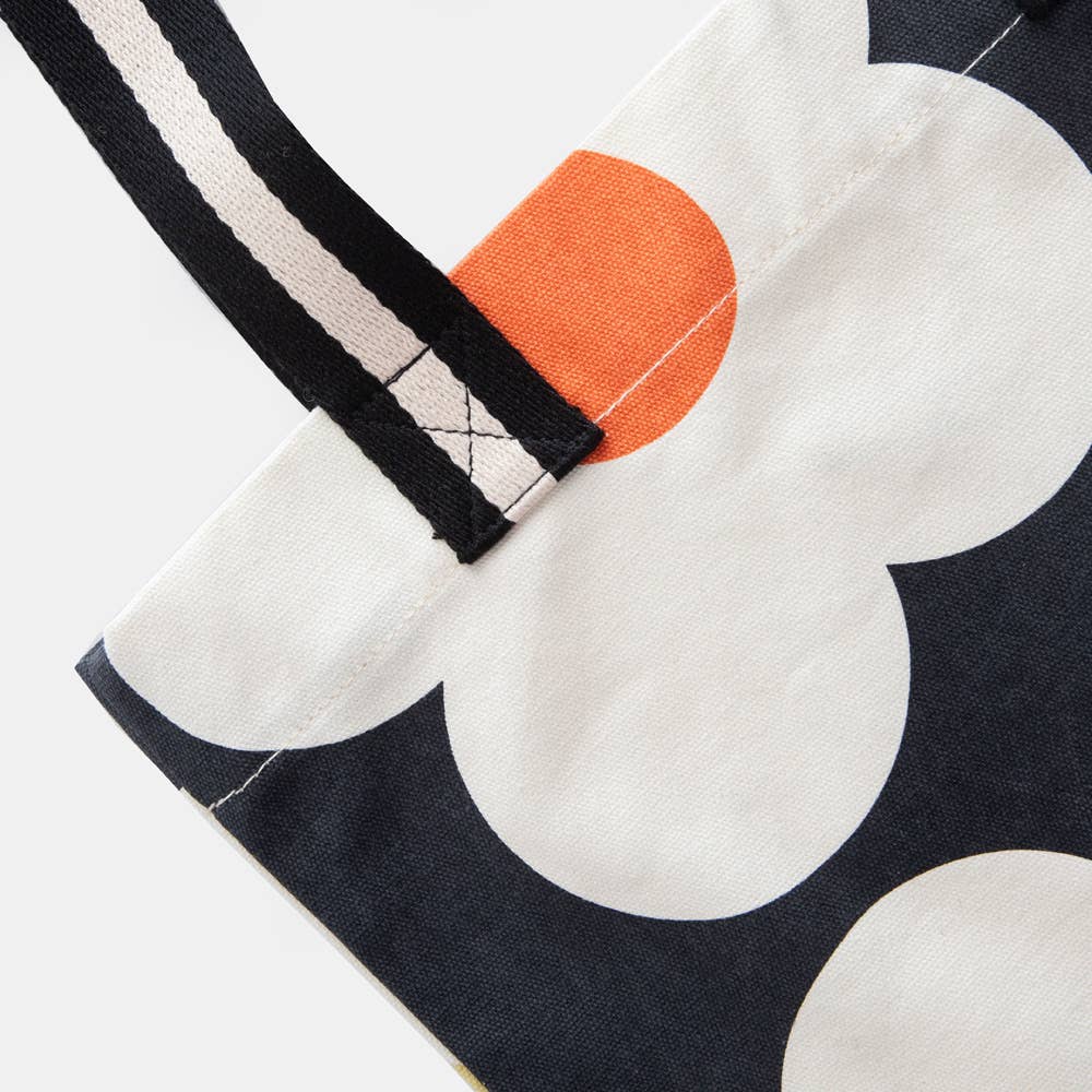 Multi Flower Charcoal Book Bag