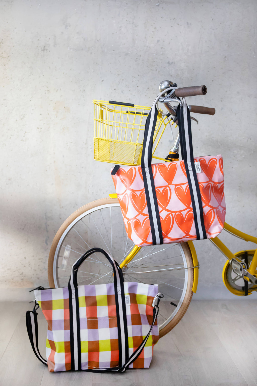 Pink/Orange Linked Hearts Overnight Bag