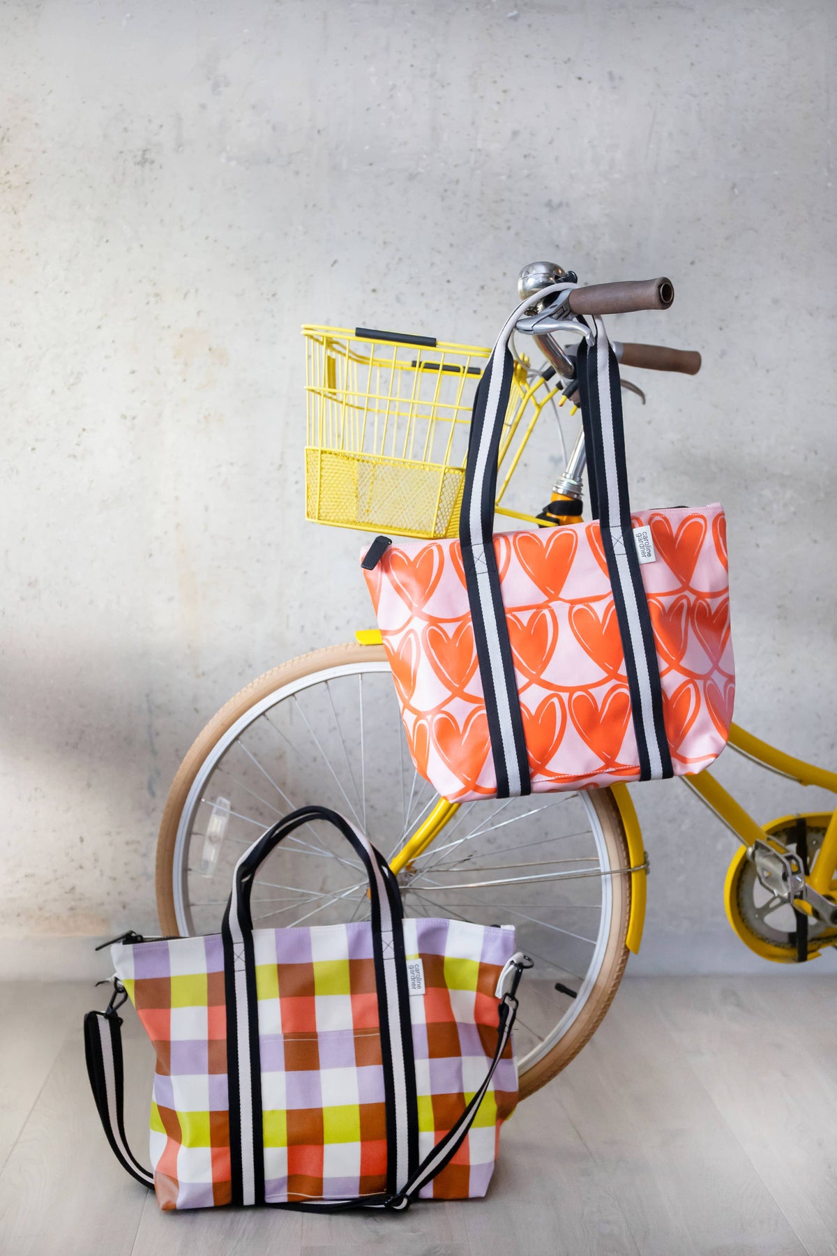 Pink/Orange Linked Hearts Overnight Bag